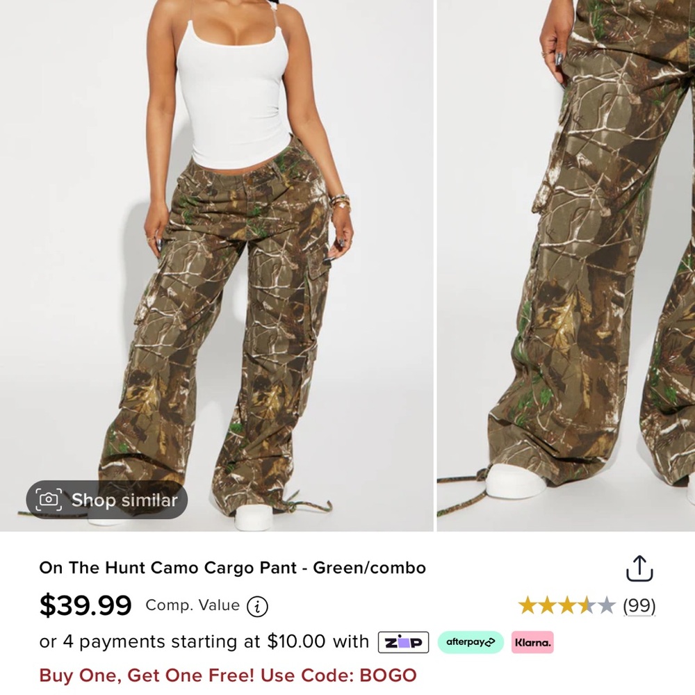 Fashion Nova Green and Brown Flare Pants Camouflage Style